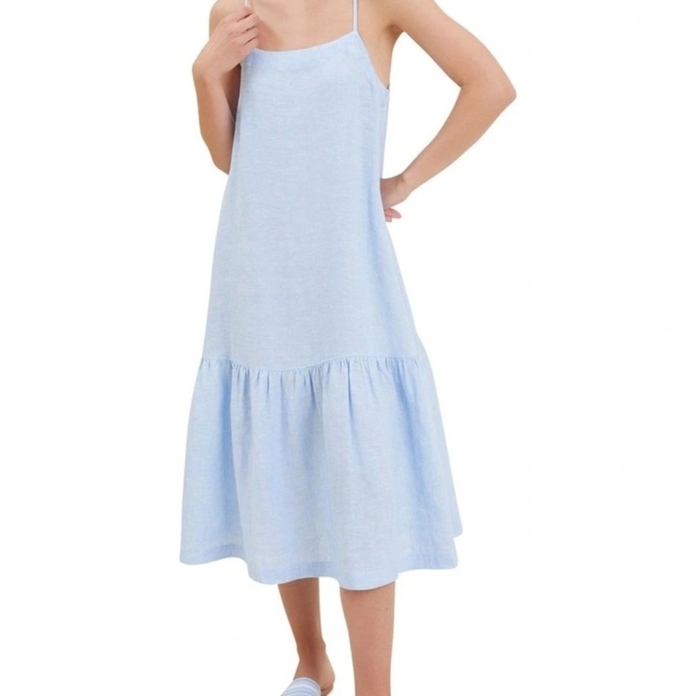 Seed Heritage Core Linen Full Hem Midi Dress Women's Size 8